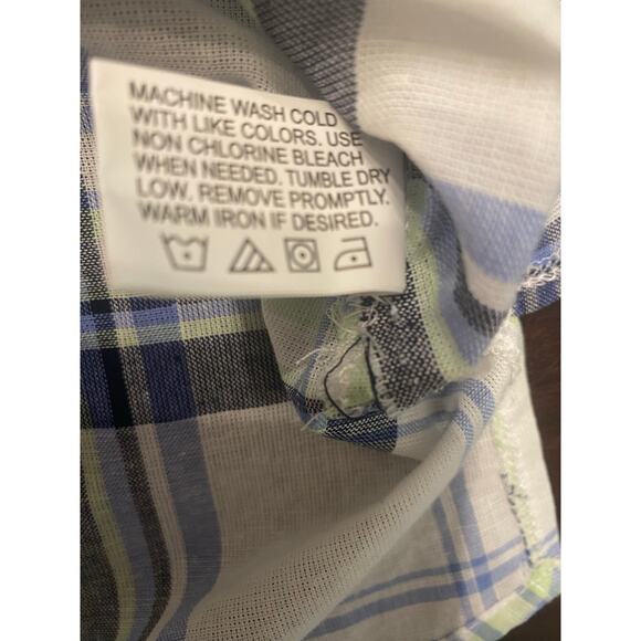 NWT Canyon Guide Outfitters 100% Cotton Button Front Plaid Top (L) Hiking Gorp - Picture 6 of 8